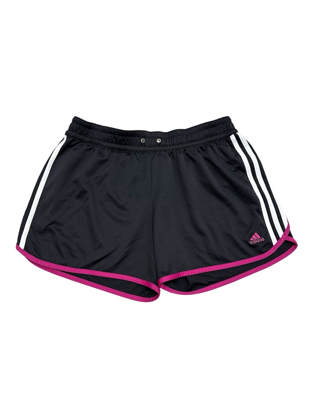 adidas Black Athletic Shorts with Pink Trim